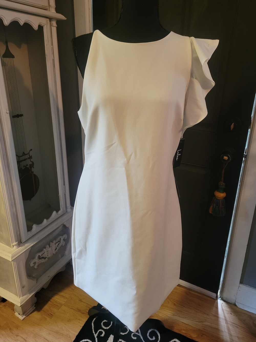Lulu's White One-Shoulder Ruffle Dress - Picture 2 of 4